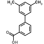 structure of CAS# 177734-84-8, 3',5'-Dimethyl-3-Biphenylcarboxylic Acid;[1,1'-BIPHENYL]-3-CARBOXYLICACID, 3',5'-DIMETHYL-;3-(3,5-Dimethylphenyl)benzoic acid;3',5'-Dimethyl biphenyl-3-carboxylic acid