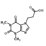 structure of CAS# 17781-08-7, 3-(1,3-Dimethyl-2,6-Dioxo-1,2,3,6-Tetrahydro-7H-Purin-7-Yl)Propanoic Acid;3-(1,3-DI<wbr>METHYL-2,<wbr>6-DIOXO-1<wbr>,2,3,6-TE<wbr>TRAHYDRO-<wbr>7H-PURIN-<wbr>7-YL)PROP<wbr>ANOICACID;3-(1,3-Di<wbr>methyl-2,<wbr>6-dioxo-1<wbr>,2,3,6-te<wbr>trahydro-<wbr>purin-7-y<wbr>l)-propio<wbr>nic acid;3-(1,3-di<wbr>methyl-2,<wbr>6-dioxo-1<wbr>,3,7-trih<wbr>ydropurin<wbr>-7-yl)pro<wbr>panoic ac<wbr>id