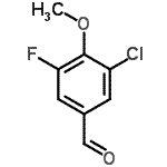 structure of CAS# 177994-49-9, 3-Chloro-5-Fluoro-4-Methoxybenzaldehyde;5-chloro-3-fluoro-4-methoxybenzaldehyde;MFCD04115863