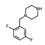 structure of CAS# 179334-18-0, 1-(2,5-Difluorobenzyl)Piperazine;[(2,5-difluorophenyl)methyl]piperazine;1- PIPERAZINE97;1-(2,5-Difluorobenzyl)piperazine