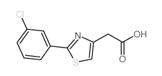 structure of CAS# 17969-26-5, 2-(3-Chlorophenyl)-1,3-Thiazol-4-Yl]Acetic Acid;2-[2-(3-Chlorophenyl)Thiazol-4-Yl]Acetate;2-[2-(3-Chlorophenyl)-4-Thiazolyl]Acetate;2-[2-(3-Chlorophenyl)-1,3-Thiazol-4-Yl]Ethanoate