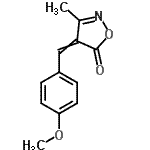 structure of CAS# 17975-46-1, 4-(4-Methoxybenzylidene)-3-Methyl-1,2-Oxazol-5(4H)-One;CBMicro_013366