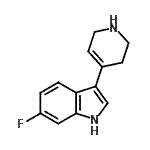 结构式 CAS# 180161-14-2, 6-氟-3-(1,2,3,6-四氢-4-吡啶基)-1H-吲哚