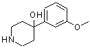 structure of CAS# 180161-15-3, 4-(3-Methoxyphenyl)-4-Piperidinol;BAS 07847368;MFCD05251921