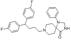 structure of CAS# 1841-19-6, Fluspirilene;Spbio_002951;Ncgc00093913-03;8-[4,4-Bis(P-Fluorophenyl)Butyl]-1-Phenyl-1,3,8-Triazino[4.5]Decan-4-One