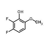 structure of CAS# 186306-70-7, 2,3-Difluoro-6-Methoxyphenol;MFCD04116024;Phenol, 2,3-difluoro-6-methoxy- (9CI)