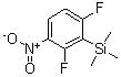 structure of CAS# 186315-85-5, 1,3-Difluoro-4-Nitro-2-(Trimethylsilyl)-Benzene;1,3-DIFLUORO-4-NITRO-2-(TRIMETHYLSILYL)BENZENE 97%;1,3-DIFLUORO-4-NITRO-2-(TRIMETHYLSILYL)BENZENE;2,4-Difluoro-3-(Trimethylsilyl)Nitrobenzene