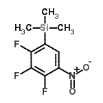 structure of CAS# 186315-89-9, Trimethyl(2,3,4-Trifluoro-5-Nitrophenyl)Silane;1-NITRO-2,3,4-TRIFLUORO-5-(TRIMETHYLSILYL)BENZENE;BENZENE,2,3,4-TRIFLUORO-1-NITRO-5-(TRIMETHYLSILYL)-