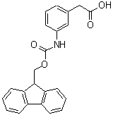 structure of CAS# 186320-08-1, (3-{[(9H-Fluoren-9-Ylmethoxy)Carbonyl]Amino}Phenyl)Acetic Acid;3-(FMOC-AMINO)PHENYLACETIC ACID;Fmoc-(3-aminophenyl)acetic acid;Fmoc-(3-aminophenyl)aceticacid