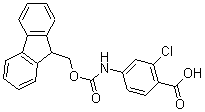 structure of CAS# 186320-13-8, 2-Chloro-4-[[(9H-Fluoren-9-Ylmethoxy)Carbonyl]Amino]-Benzoic Acid;N-Fmoc-4-Amino-2-Chlorobenzoic Acid