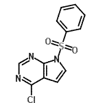 structure of CAS# 186519-89-1, 4-Chloro-7-(Phenylsulfonyl)-7H-Pyrrolo[2,3-d]Pyrimidine;4-chloro-7-(phenylsulfonyl)-7H-pyrrolo[2,3-d]pyrimidine;4-Chloro-7-phenylsulfonyl-7H-pyrrolo[2,3-d]pyrimidine;7-(Benzenesulfonyl)-4-chloropyrrolo[2,3-d]pyrimidine