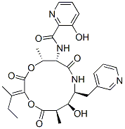 结构式 CAS# 18791-21-4, 3-羟基-N-[(2Z,5R,6S,9S,10S,11R)-10-羟基-5,11-二甲基-2-(1-甲基丙亚基)-3,7,12-三氧代-9-(3-吡啶甲基)-1,4-二氧杂-8-氮杂环十二烷-6-基]-2-吡啶甲酰胺