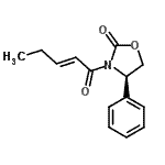 结构式 CAS# 188559-05-9, (4R)-3-[(2E)-2-戊烯酰]-4-苯基-1,3-恶唑烷-2-酮