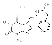 结构式 CAS# 1892-80-4, 芬乙茶碱盐酸盐
