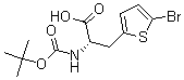 structure of CAS# 190319-95-0, 5-Bromo-alpha-[[(1,1-Dimethylethoxy)Carbonyl]Amino]-(alphaS)-2-Thiophenepropanoicacid;(2S)-3-(5-Bromo-2-Thienyl)-2-(Tert-Butoxycarbonylamino)Propanoate;(2S)-3-(5-Bromo-2-Thienyl)-2-[(Tert-Butoxy-Oxomethyl)Amino]Propanoate;(2S)-3-(5-Bromo-2-Thienyl)-2-(Tert-Butoxycarbonylamino)Propionate
