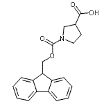 structure of CAS# 193693-66-2, 1-[(9H-Fluoren-9-Ylmethoxy)Carbonyl]-3-Pyrrolidinecarboxylic Acid;1-(((9H-f<wbr>luoren-9-<wbr>yl)methox<wbr>y)carbony<wbr>l)pyrroli<wbr>dine-3-ca<wbr>rboxylic <wbr>acid;1-Fmoc-Pyrrolidine-3-carboxylic acid;1-N-Fmoc-pyrrolidine-3-carboxylicacid