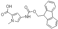 structure of CAS# 195387-29-2, 4-(9H-Fluoren-9-Ylmethoxycarbonylamino)-1-Methyl-1H-Pyrrole-2-Carboxylic Acid;4-(9H-FLUOROEN-9-YLMETHOXYCARBONYLAMINO)-1-METHYL-1H-PYRROLE-2-CARBOXYLIC ACID;4-(9H-FLUOREN-9-YLMETHOXYCARBONYLAMINO)-1-METHYL-1H-PYRROLE-2-CARBOXYLIC ACID;4-(9-FLUORENYLMETHOXYCARBONYL)AMINO-1-METHYLPYRROLE-2-CARBOXYLIC ACID