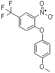 structure of CAS# 1996-69-6, 1-(4-Methoxyphenoxy)-2-Nitro-4-(Trifluoromethyl)-Benzene;1-(4-METHOXYPHENOXY)-2-NITRO-4-(TRIFLUOROMETHYL)BENZENE;4-(4-Methoxyphenoxy)-3-Nitro-Benzotrifluoride 97%;4-(4-Methoxyphenoxy)-3-Nitro-Benzotrifluoride97%