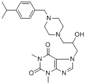CAS#: 19976-95-5， 7-[2-Hydroxy-3-[4-[(4-propan-2-ylphenyl)methyl]piperazin-1-yl]propyl]-1,3-dimethyl-purine-2,6-dione