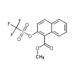 structure of CAS# 200573-11-1, Methyl 2-{[(Trifluoromethyl)Sulfonyl]Oxy}-1-Naphthoate;2-Trifluoromethanesulfonyloxy-1-naphthoic acid methyl ester;2-Trifluoromethylsulfonyloxy-1-naphthoic acid methyl ester;methyl 2-<wbr>[(trifluo<wbr>romethyl)<wbr>sulfonylo<wbr>xy]naphth<wbr>alenecarb<wbr>oxylate