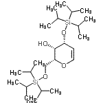 structure of CAS# 201053-37-4, 2,6-Anhydro-5-Deoxy-1,4-Bis-O-(Triisopropylsilyl)-D-Arabino-Hex-5-Enitol;(-)-3,6-O-bis(triisopropylsilyl)-D-galactal;3,6-Di-O-(triisopropylsilyl)-D-galactal;497991_ALDRICH