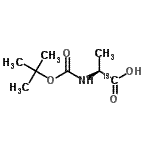 structure of CAS# 201740-78-5, N-{[(2-Methyl-2-Propanyl)Oxy]Carbonyl}-L-(1-<Sup>13</Sup>C)Alanine;Boc-Ala-OH-1-13C;L-Alanine-1-13C, N-t-Boc derivative;N- -L-ALANINE-1-13C