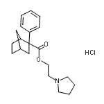 CAS 登录号：20185-96-0， 2-(1-吡咯烷基)乙基2-苯基双环[2.2.1]庚烷-2-羧酸酯盐酸盐(1:1)