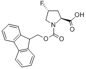 structure of CAS# 203866-20-0, (2S,4R)-4-Fluoro-1,2-Pyrrolidinedicarboxylic Acid 1-(9H-Fluoren-9-Ylmethyl) Ester;(2S,4R)-Fmoc-4-Fluoro-Pyrrolidine-2-Carboxylic Acid;(2S,4R)-4-Fluoro-1-Fmoc-Pyrrolidine-2-Carboxylic A;Trans-4-Fluoro-L-Proline, N-FMOC Protected