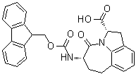 结构式 CAS# 204326-24-9, (2S,5S)-5-[[(9H-芴-9-基甲氧基)羰基]氨基]-1,2,4,5,6,7-六氢-4-氧代-氮杂卓并[3,2,1-hi]吲哚-2-羧酸