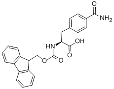 structure of CAS# 204716-17-6, 4-(Aminocarbonyl)-N-[(9H-Fluoren-9-Ylmethoxy)Carbonyl]-L-Phenylalanine;N-ALPHA-(9-FLUORENYLMETHOXYCARBONYL)-L-(4-CARBOXAMIDOPHENYL)ALANINE;N-ALPHA-(9-FLUORENYLMETHOXYCARBONYL)-P-CARBOXAMIDO-L-PHENYLALANINE;FMOC-L-4-CARBAMOYLPHENYLALANINE