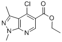 structure of CAS# 20481-15-6, 4-Chloro-1,3-Dimethyl-1H-Pyrazolo[3,4-b]Pyridine-5-carboxylic Acid Ethyl Ester;4-Chloro-1,3-Dimethyl-1H-Pyrazolo[3,4-B]Pyridine-5-Carboxylic Acid Ethyl Ester;Ethyl 4-Chloro-1,3-Dimethyl-1H-Pyrazolo[3,4-B]Pyridine-5-Carboxylate ,97%;ETHYL 4-CHLORO-1,3-DIMETHYL-1H-PYRAZOLO[3,4-B]PYRIDINE-5-CARBOXYLATE