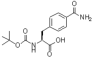 structure of CAS# 205126-71-2, 4-Carbamoyl-N-{[(2-Methyl-2-Propanyl)Oxy]Carbonyl}-L-Phenylalanine;(2S)-2-[(<wbr>tert-buto<wbr>xycarbony<wbr>l)amino]-<wbr>3-(4-carb<wbr>amoylphen<wbr>yl)propan<wbr>oic acid;Boc-L-4-Carbamoylphe;Boc-L-4-Carbamoylphenylalanine