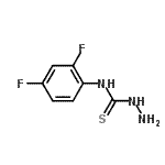 structure of CAS# 206559-58-2, N-(2,4-Difluorophenyl)Hydrazinecarbothioamide;[(2,4-difluorophenyl)amino]hydrazinomethane-1-thione;4-(2,4-Difluorophenyl)-3-thiosemicarbazide;4-(2,4-Difluorophenyl)-3-thiosemicarbazide 97%