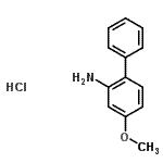 structure of CAS# 206761-86-6, 4-Methoxy-2-Biphenylamine Hydrochloride (1:1);4-Phenyl-m-anisidine hydrochloride;5-methoxy-2-phenylaniline hydrochloride;5-methoxy-2-phenyl-aniline hydrochloride