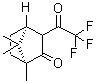 structure of CAS# 207742-84-5, (1S,4S)-1,7,7-Trimethyl-3-(Trifluoroacetyl)Bicyclo[2.2.1]Heptan-2-One;(-)-3-(Trifluoroacetyl)camphor;(−)-3-(Trifluoroacetyl)camphor;3-(Trifluoroacetyl)-L-camphor
