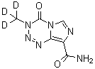 结构式 CAS# 208107-14-6, 3-(<sup>2</sup>H<sub>3</sub>)甲基-4-氧代-3,4-二氢咪唑并[5,1-d][1,2,3,5]四嗪-8-甲酰胺
