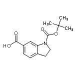 structure of CAS# 208772-41-2, 1-{[(2-Methyl-2-Propanyl)Oxy]Carbonyl}-6-Indolinecarboxylic Acid;1-(tert-butoxycarbonyl)indoline-6-carboxylic acid