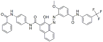 CAS#: 20981-12-8， N-[4-(Benzoylamino)Phenyl]-3-Hydroxy-4-[[2-Methoxy-5-[[[3-(Trifluoromethyl)Phenyl]Amino]Carbonyl]Phenyl]Azo]Naphthalene-2-Carboxamide