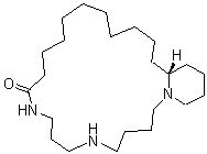 CAS 登录号：21008-80-0， (2R)-1,2alpha-(10-氧代-5,9-二氮杂二十烷-1,20-二基)哌啶