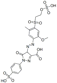CAS#: 21016-00-2， 4,5-Dihydro-4-[[2-Methoxy-5-Methyl-4-[[2-(Sulphooxy)Ethyl]Sulphonyl]Phenyl]Azo]-5-Oxo-1-(4-Sulphophenyl)-1H-Pyrazole-3-Carboxylic Acid