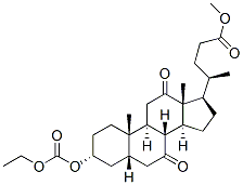 structure of CAS# 21059-42-7, Methyl 3alpha-[(Ethoxycarbonyl)Oxy]-7,12-Dioxo-5beta-Cholan-24-Oate;4-(3-Ethoxycarbonyloxy-10,13-Dimethyl-7,12-Dioxo-2,3,4,5,6,8,9,11,14,15,16,17-Dodecahydro-1H-Cyclopenta[A]Phenanthren-17-Yl)Pentanoic Acid Methyl Ester;4-(3-Carbethoxyoxy-7,12-Diketo-10,13-Dimethyl-2,3,4,5,6,8,9,11,14,15,16,17-Dodecahydro-1H-Cyclopenta[A]Phenanthren-17-Yl)Valeric Acid Methyl Ester