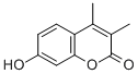 结构式 CAS# 2107-78-0, 7-羟基-3,4-二甲基-2H-1-苯并吡喃-2-酮