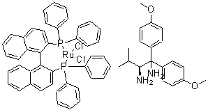 结构式 CAS# 212143-24-3, [(1S)-[1,1'-联萘]-2,2'-二基二[二苯基膦]][(2S)-1,1-二(4-甲氧基苯基)-3-甲基-1,2-丁烷二胺]二氯-钌