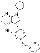 structure of CAS# 213743-31-8, 7-Cyclopentyl-5-(4-Phenoxyphenyl)-7H-Pyrrolo[2,3-d]Pyrimidin-4-Amine;