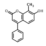 结构式 CAS# 21392-48-3, 7-羟基-8-甲基-4-苯基-2H-苯并吡喃-2-酮