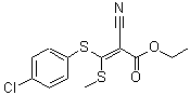 结构式 CAS# 214330-97-9, (2E)-3-[(4-氯苯基)硫基]-2-氰基-3-(甲硫基)丙烯酸乙酯