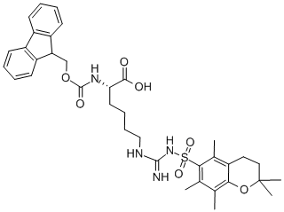 CAS#: 214852-52-5， N6-[[[(3,4-Dihydro-2,2,5,7,8-Pentamethyl-2H-1-Benzopyran-6-Yl)Sulfonyl]Amino]Iminomethyl]-N2-[(9H-Fluoren-9-Ylmethoxy)Carbonyl]-L-Lysine