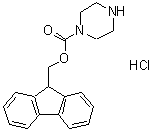 structure of CAS# 215190-22-0, 9H-Fluoren-9-Ylmethyl 1-Piperazinecarboxylate Hydrochloride (1:1);Fmoc-PIP.HCl;Fmoc-piperazine hydrochloride;N-(9-FLUORENYLMETHYLOXYCARBONYL)-PIPERAZINE HYDROCHLORIDE