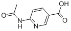structure of CAS# 21550-48-1, 6-(Acetylamino)-3-Pyridinecarboxylicacid;6-Acetamido-3-Pyridinecarboxylate;6-Acetamidonicotinate;Zinc00334037