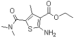 structure of CAS# 217962-82-8, Ethyl 2-Amino-5-(Dimethylcarbamoyl)-4-Methyl-3-Thiophenecarboxylate;2-Amino-5-dimethylcarbamoyl-4-methyl-thiophene-3-c;3-THIOPHE<wbr>NECARBOXY<wbr>LICACID, <wbr>2-AMINO-5<wbr>-[(DIMETH<wbr>YLAMINO)C<wbr>ARBONYL]-<wbr>4-METHYL-<wbr>, ETHYL E<wbr>STER;arboxylic acid ethyl ester